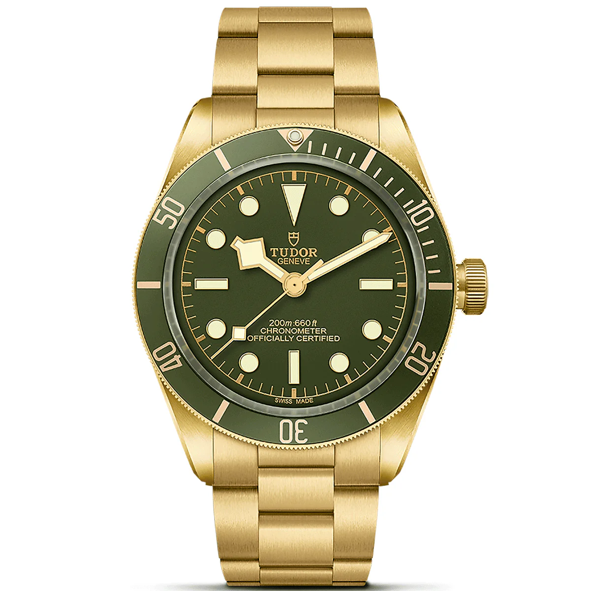 Black Bay 58 18K 39mm 18ct Yellow Gold Green Dial Bracelet Watch