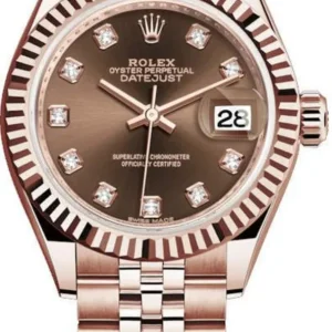 Rolex Lady-Datejust 28 Everose Gold Chocolate Diamond Dial Women's Watch M279175-0010