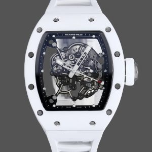 Richard Miller RM 055 RMUL2 NTPT Carbon Fiber Black Mark White Rubber Strap