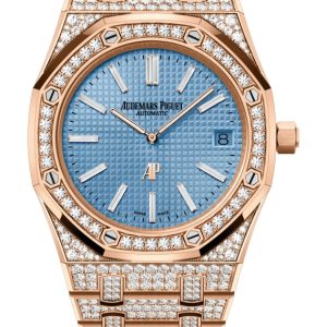 ROYAL OAK Light Blue Dial Yellow Gold Bracelet
