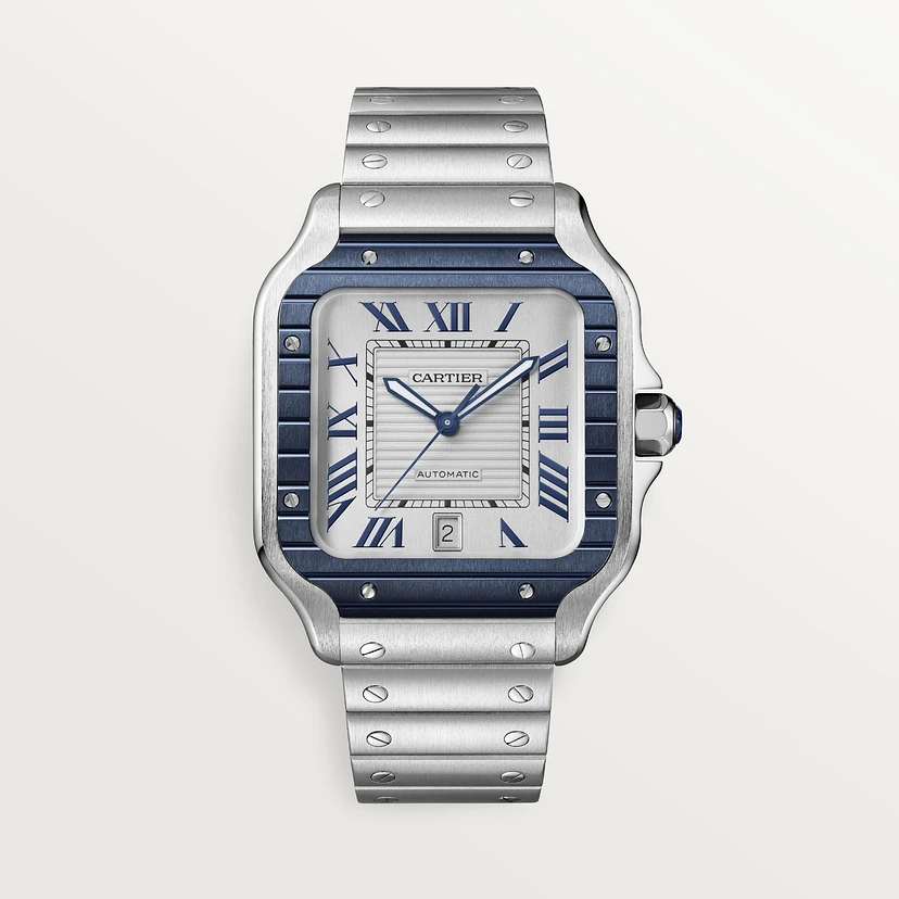 SANTOS Blue PVD Bezel 39.8mm