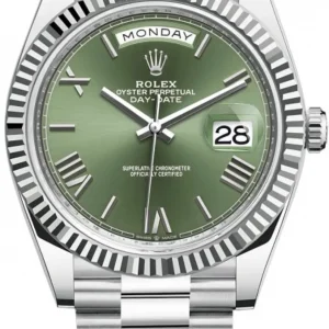 Rolex Day-Date 40 Platinum Olive Green Dial Men's Watch M228236-0008