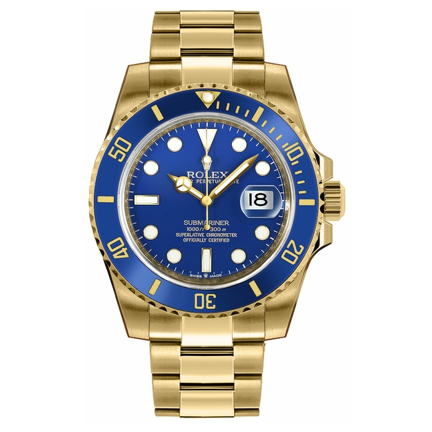 Rolex Submariner Date Solid 18k Yellow Gold Men's Watch 126618LB